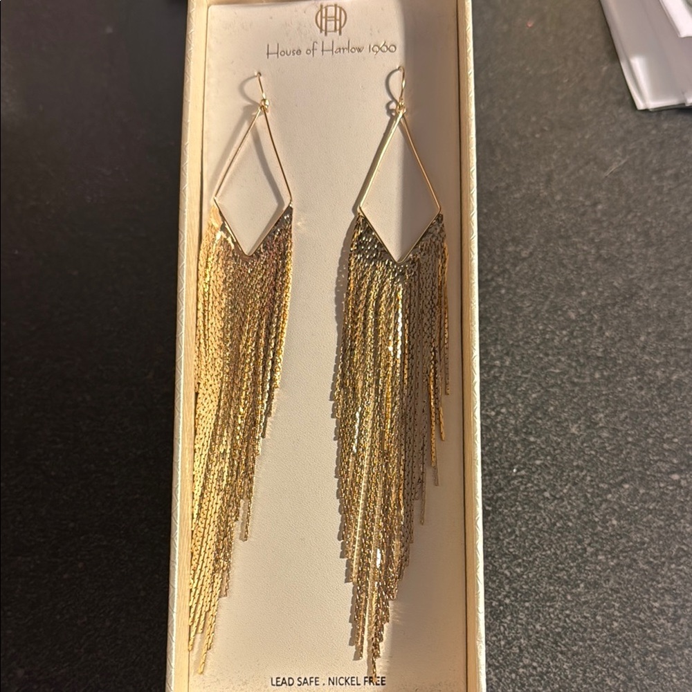 House of Harlow 1960 Gold Chandelier Earrings